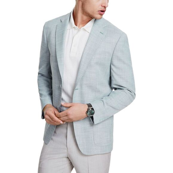 Calvin Klein Mens Slim-Fit Melange Sport Coat 42 Short Mint Blazer NWT $295 - Picture 1 of 4